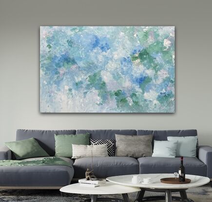 large blue water abstract artwork