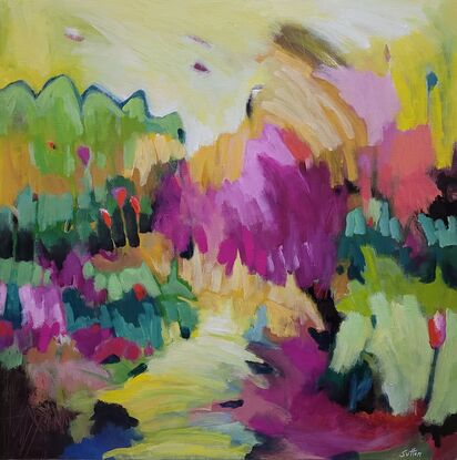 Colourful Abstract landscape painting 