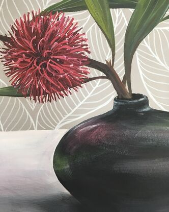 Pincushion Hakea in black vase