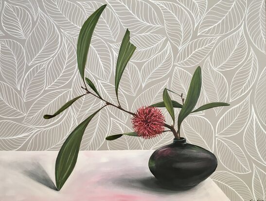 Pincushion Hakea in black vase