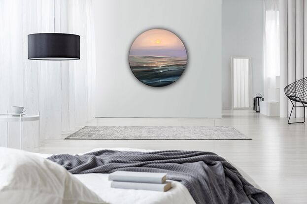 large original oil painting of a coastal sunset