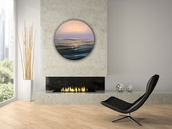 large original oil painting of a coastal sunset