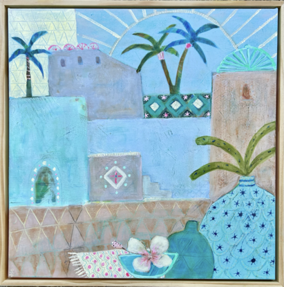 Abstract landscape of a Moroccan village