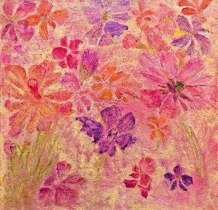 Be Mine Valentine is a highly textured and layered bouquet of wildflowers spreading a visual fragrance of love in any room.

All art works by Mia Pandey Gordon come with a personalized signed certificate of authenticity.