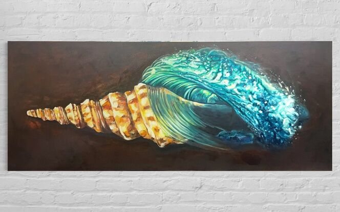 blue wave shell ocean spiral