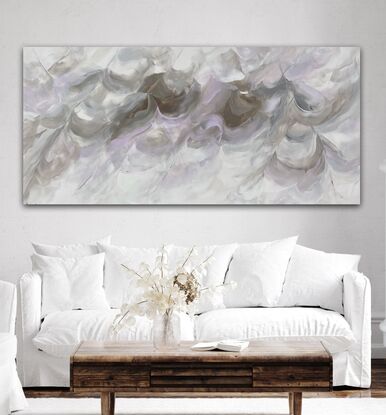 lare white and gray abstract artwork