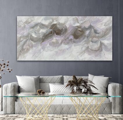 lare white and gray abstract artwork