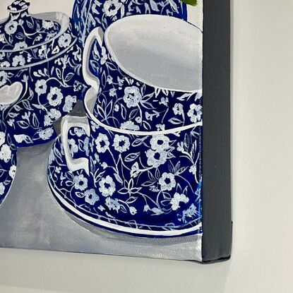 blue and white tea set