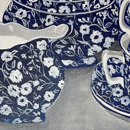 blue and white tea set