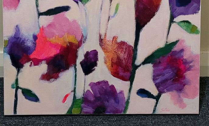 abstract flowers painting 