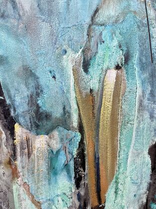 abstract turquoise and black landscape