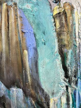 abstract turquoise and black landscape