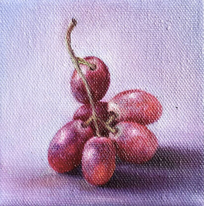 Bunch of grapes on a lavender background