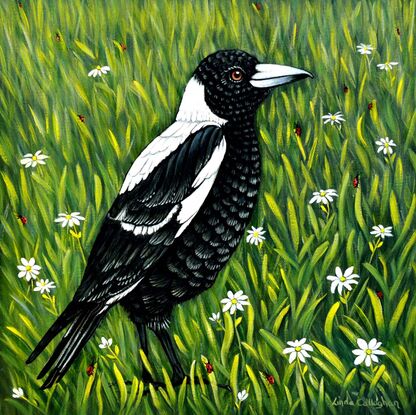 Magpie bird painting 