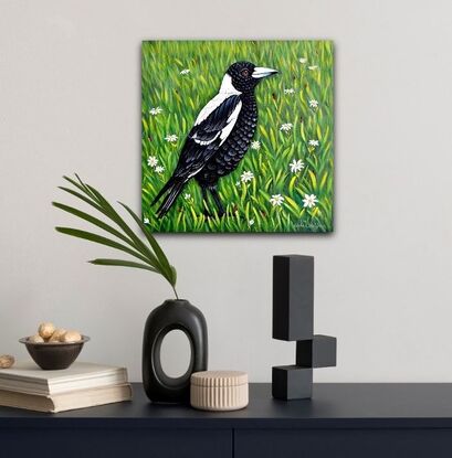 Magpie bird painting 