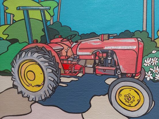 An old David Brown tractor on a sunny day.