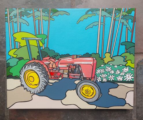 An old David Brown tractor on a sunny day.