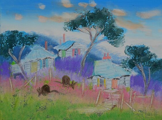 Australian outback landscape oil painting