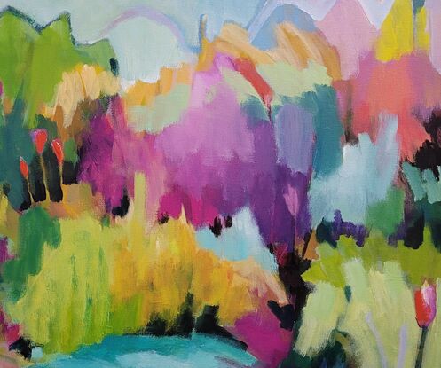 Colourful Abstract landscape painting 