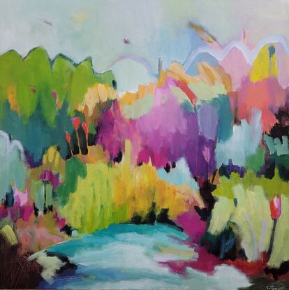 Colourful Abstract landscape painting 