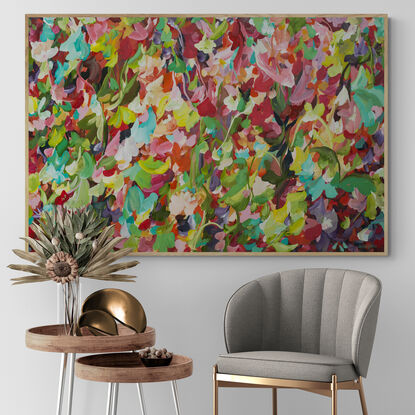 colourful large modern abstract flower garden landscape painting