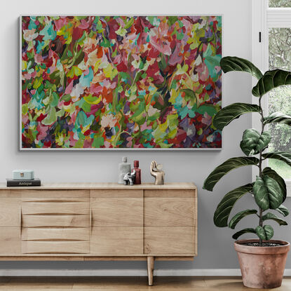 colourful large modern abstract flower garden landscape painting