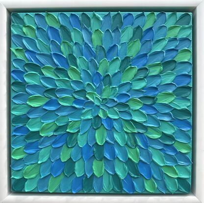 Blue navy teal turquoise abstract painting 