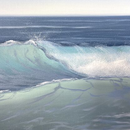 Large painting of the ocean waves in the Caribbean Sea