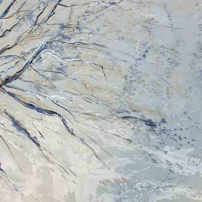 A large abstract landscape of the Victorian Alpine region showing trees  in the snow. snowy landscape with gum trees