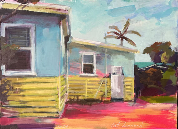 An original acrylic painting of a beach shack, colourfully put together using my artistic licence. 