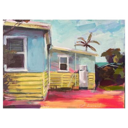 An original acrylic painting of a beach shack, colourfully put together using my artistic licence. 