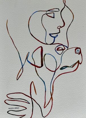 image of woman with embracing her dog




