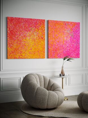 Neon Pink and Orange Abstract Limited Edition Print