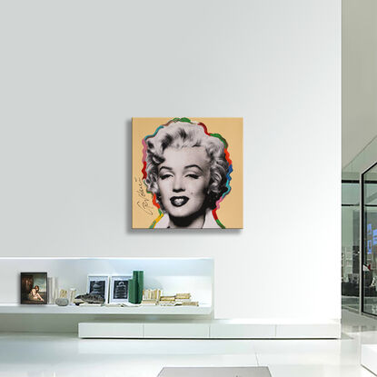 Silkscreen, portrait Marilyn Monroe, hand painted, oil painting, acrylic painting, art on canvas, pop art, celebrities, hollywood, wall art, artwork ready to hang,