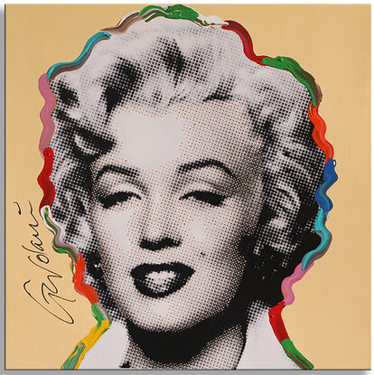 Silkscreen, portrait Marilyn Monroe, hand painted, oil painting, acrylic painting, art on canvas, pop art, celebrities, hollywood, wall art, artwork ready to hang,