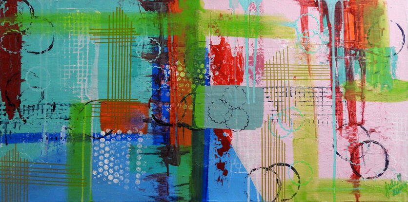 Colourful abstract ready to hang