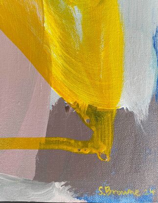 bright yellow abstract painting