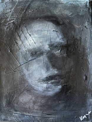 Hidden abstract faces that are just visible in these artworks.
Very mysterious and moody. 