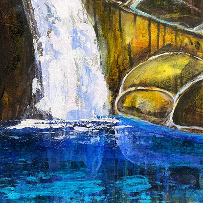 Painting of a waterfall 