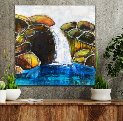 Painting of a waterfall 