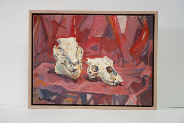 Still Life with two animal skulls