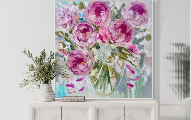 Floral flowers  flower vase  Hamptons style  peony parisen French 