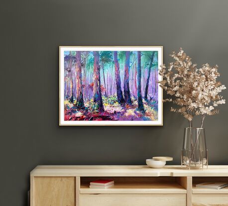 Colourful trees in a forest. 