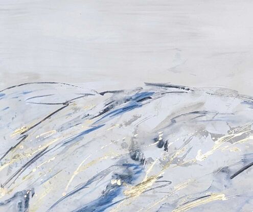 An abstract painting of the Australian outback in neutral colours 