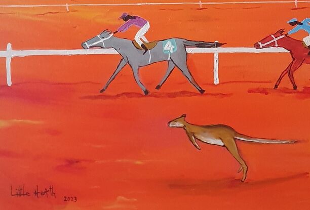 Picnic horse races  in Outback Australia.