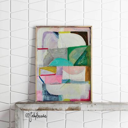 colourful geometric  abstract painting 