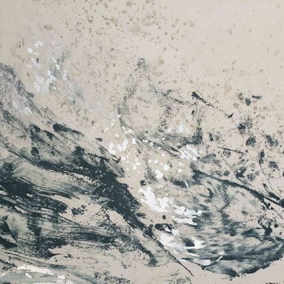 A large abstract seascape of a stormy sea