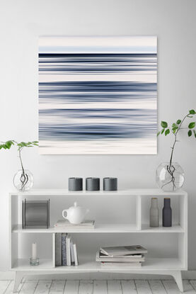 dark blue to lighter blue parallel lines referencing the ocean