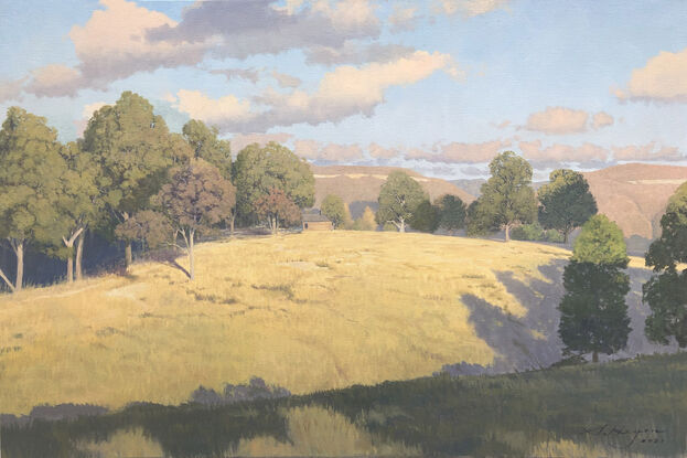 Hills and paddocks in the Megalong Valley, Blue Mountains, NSW, Australia.