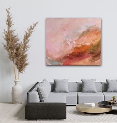 warm orange red pink abstract artwork